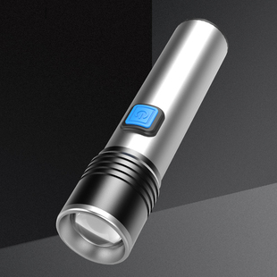 LED露营强光迷你铝合金户外超亮照明灯多功能USB充电变焦小手电筒