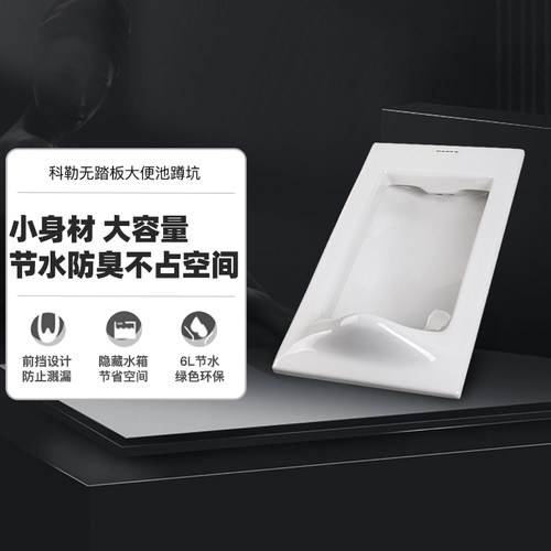 科勒蹲便器陶瓷无踏板防臭