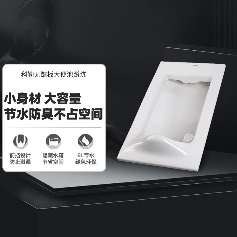 科勒蹲便器巴尔顿无踏板大便池蹲坑陶瓷防臭家用卫生间蹲厕20443T