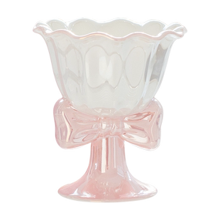 日式蝴蝶结陶瓷杯子冰淇淋杯甜点杯高级可爱女生精致个性设计情侣