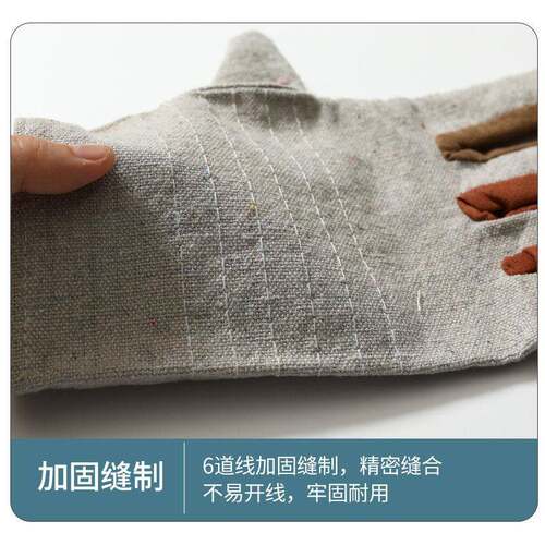 露一手（衬双层全24道线帆布劳保手套机械电焊工磨耐加厚工作工地