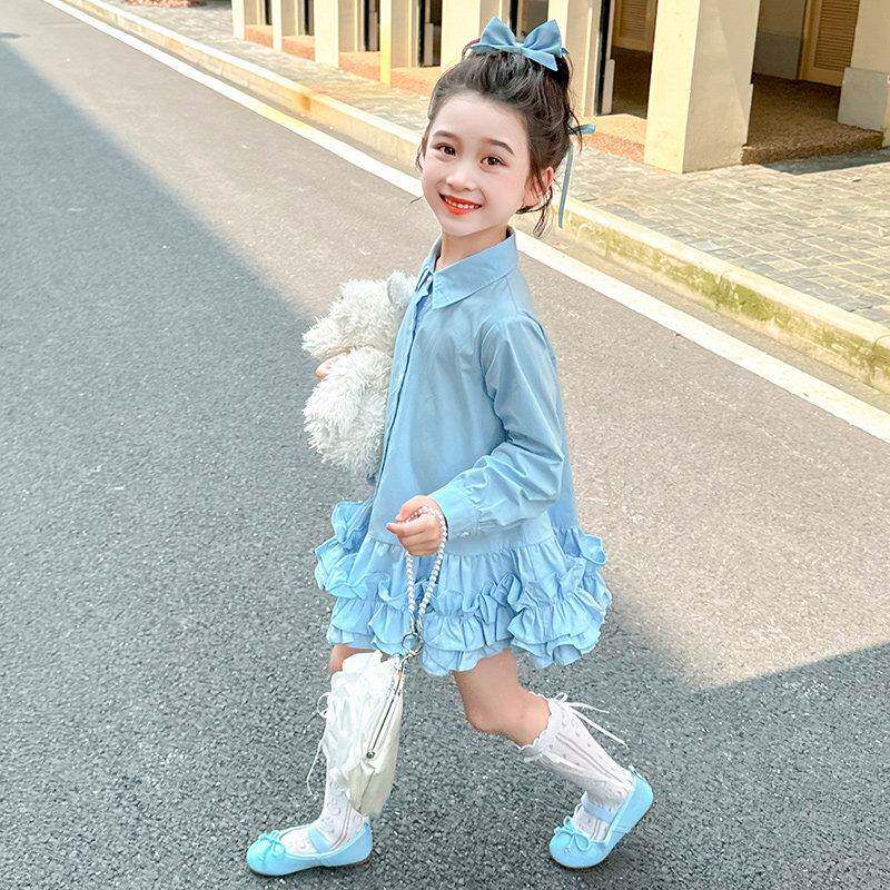 2025女童春秋连衣裙2025公主裙童洋气宝宝新儿款时髦韩版长袖衬衫