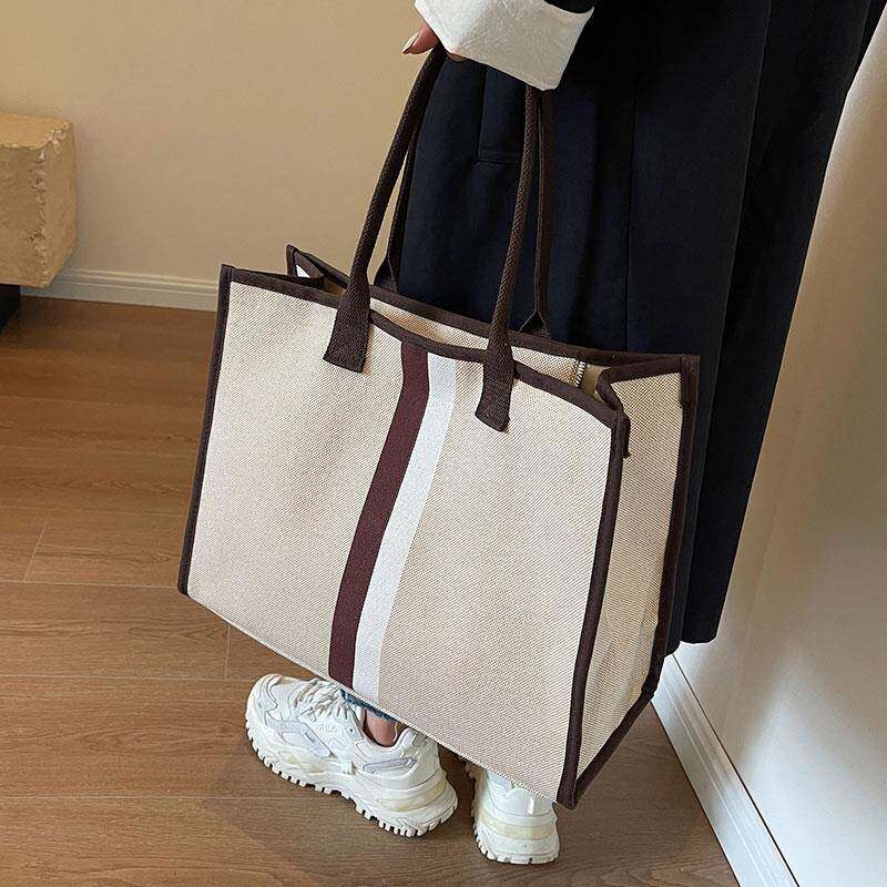 韩式物女式手提袋225新款外出ZGV工0大作服购袋大容量帆布肩手提