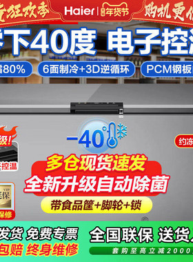 海尔冰柜BC/BD-429FGHEPT商用大容量卧式零下-40度深冷速冻冷冻柜