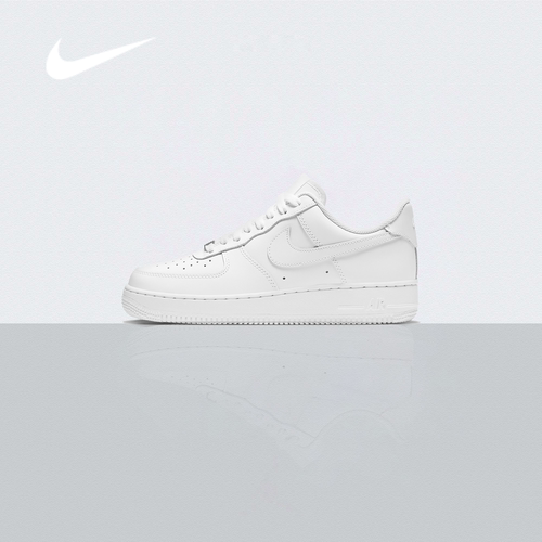 Nike Air Force 1 皮革 低帮百搭情侣板鞋女款纯白纯黑 DD8959