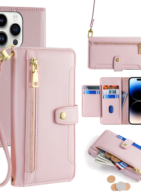 适用iphone17/air/16promax/16E/15plus/14绵羊纹13pro斜挎苹果12/11/XR/xsmax翻盖手机壳皮套7/8plus/se2/3