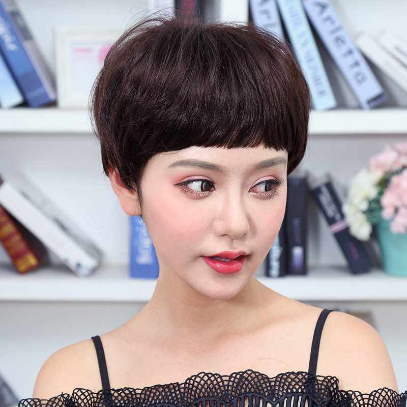 正品银星假发 短发女帅气韩国短卷发玉米烫 内扣中性圆脸学生蓬松