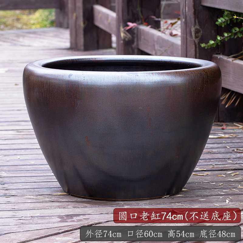 正品陶瓷大号鱼缸书画缸锦鲤缸民宿酒店落地摆件睡莲荷花缸庭院乌