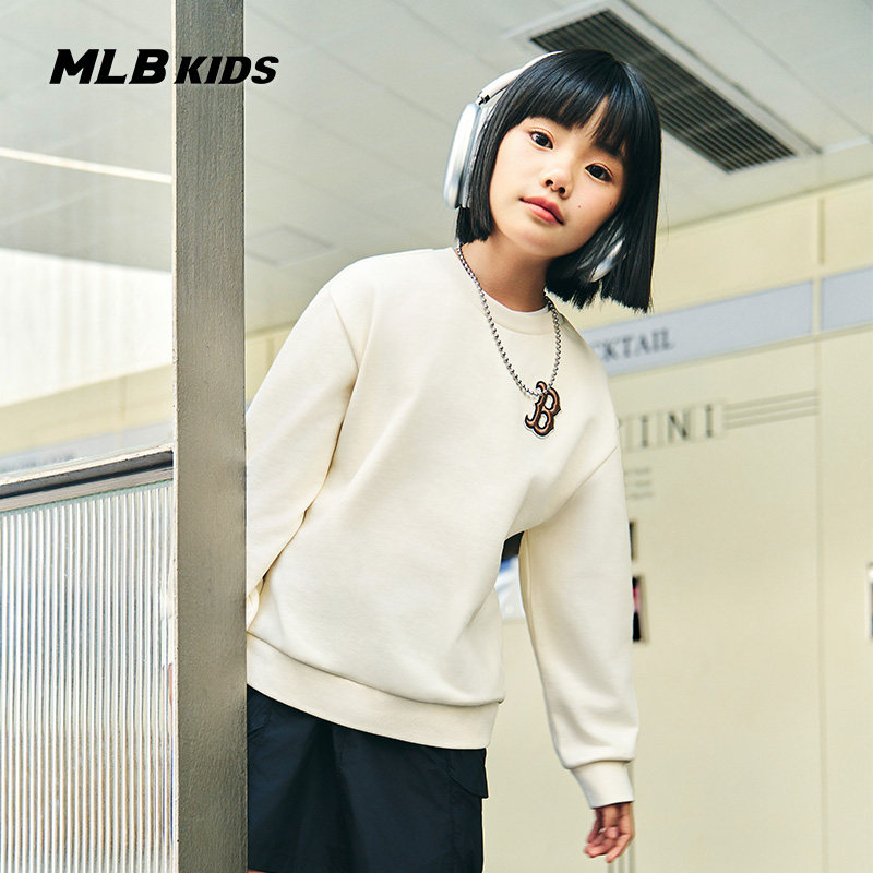 MLB儿童官方男女童萌趣印花图案时尚舒适休闲圆领卫衣春夏款