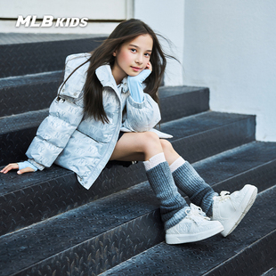 MLB儿童官方男女童轻量耐磨侧面LOGO印刻中帮老花学长鞋25秋冬新