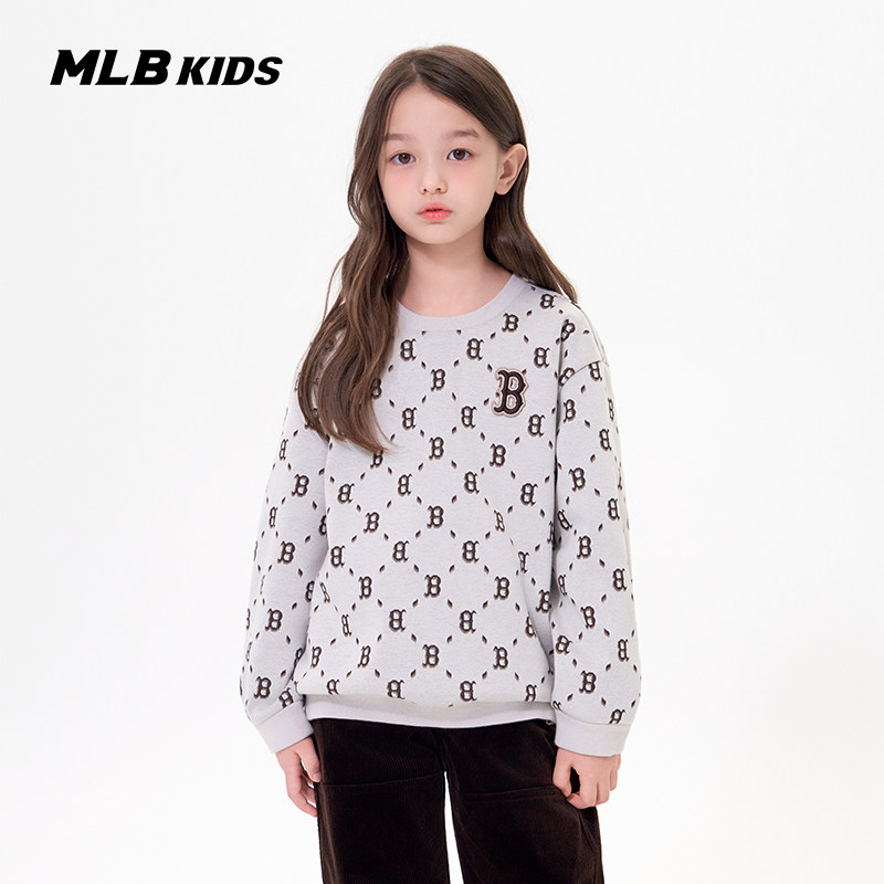 MLB儿童官方男女童精致时髦立体感贴标钻石老花卫衣25秋冬新款,童装/婴儿装/亲子装,卫衣/绒衫,淘宝优惠券,粉丝福利购,淘宝优惠卷