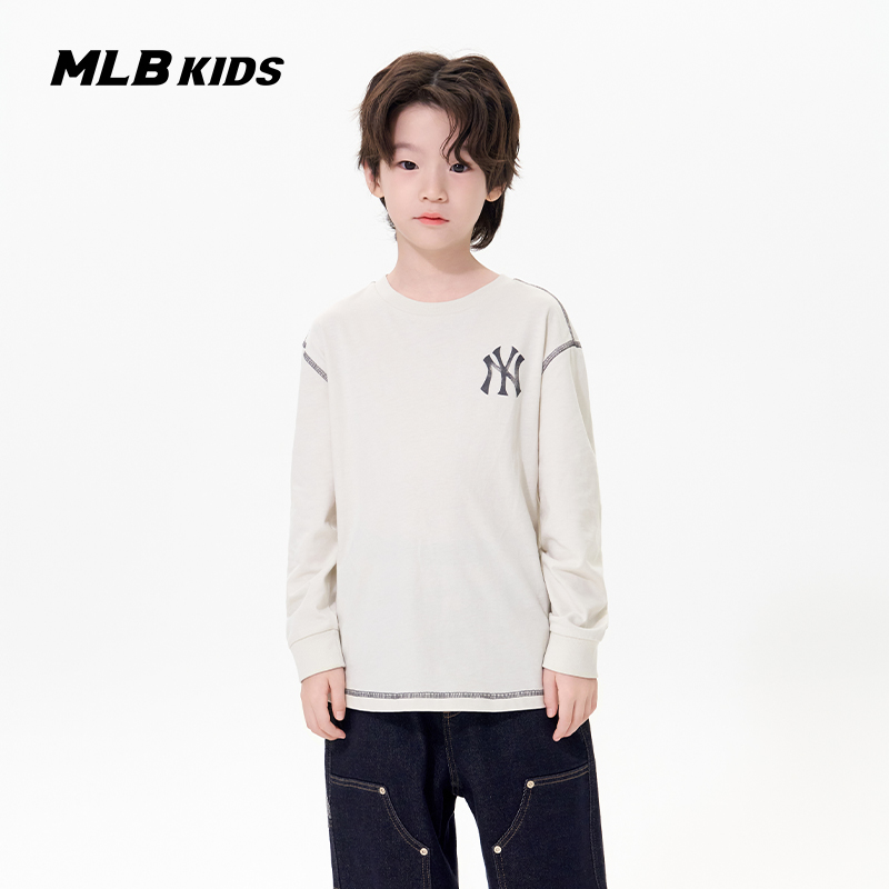 MLB儿童官方男女童大LOGO长袖T恤