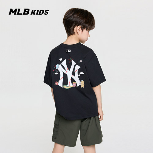 MLB儿童官方男女童背标圆领T恤