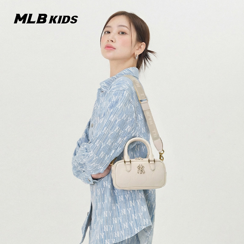 MLB儿童官方男女童复古高级潮流钻石老花斜挎手提包25秋冬新款