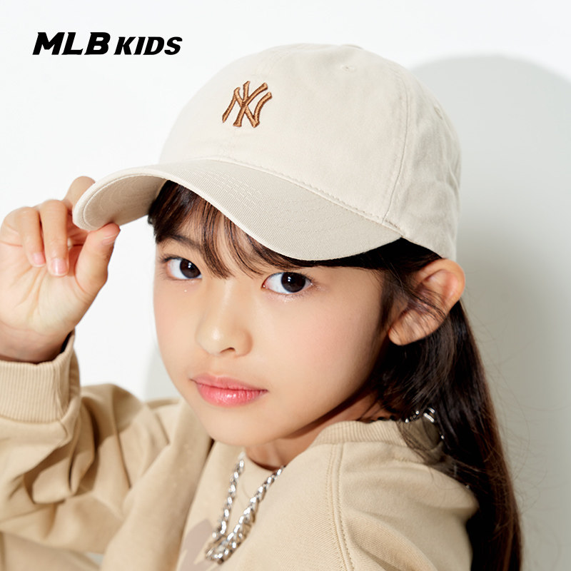 MLB儿童官方男女童小标帅气鸭舌帽可调节运动棒球帽潮流帽子春夏