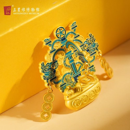三星堆博物馆萌趣摇钱树冰箱贴