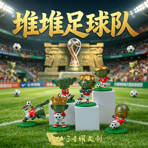 三星堆文创世界杯足球公仔摆件