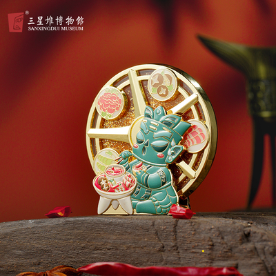 三星堆博物馆文创四川特色火锅纪念品磁吸礼物三星堆金属冰箱贴