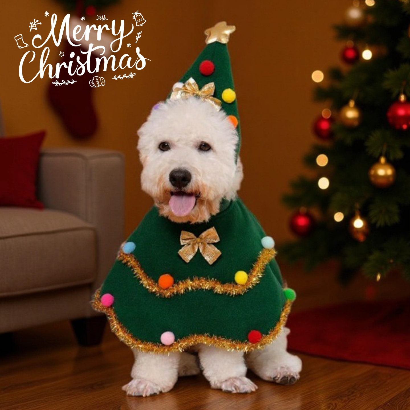 2025新款狗狗圣诞节可爱披风