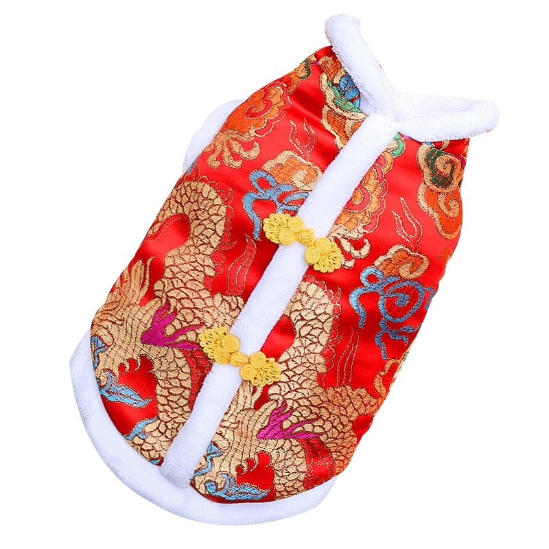 狗狗过年喜庆衣服冬保暖宠物泰迪柯基秋冬款猫咪法斗新年唐装马甲