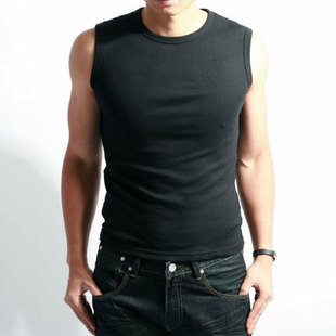 Men Cotton sleeveless shirt Fitness O-neck T shirts 男士背心