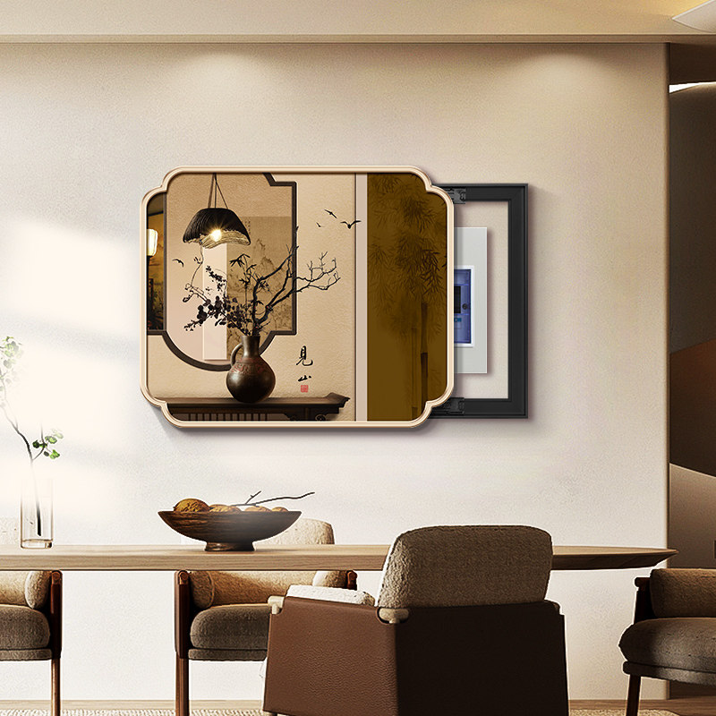 新中式电表箱装饰画画宋氏美学配电箱电闸盒遮挡挂画画禅意弱电箱,家居饰品,现代装饰画,淘宝优惠券,粉丝福利购,淘宝优惠卷