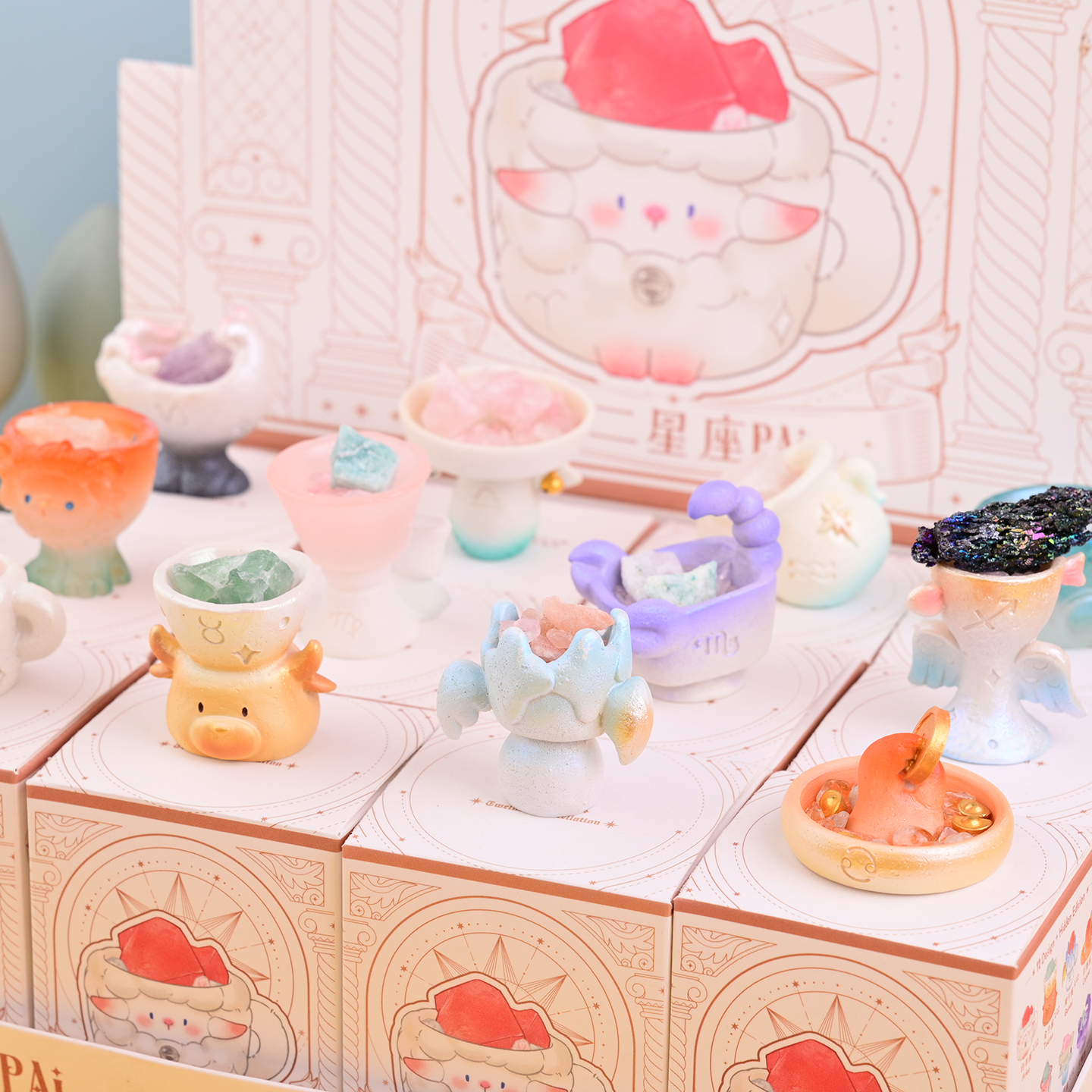 十二星座水晶盲盒桌面摆件蛋糕装饰处女座天秤天然生日礼物送女生