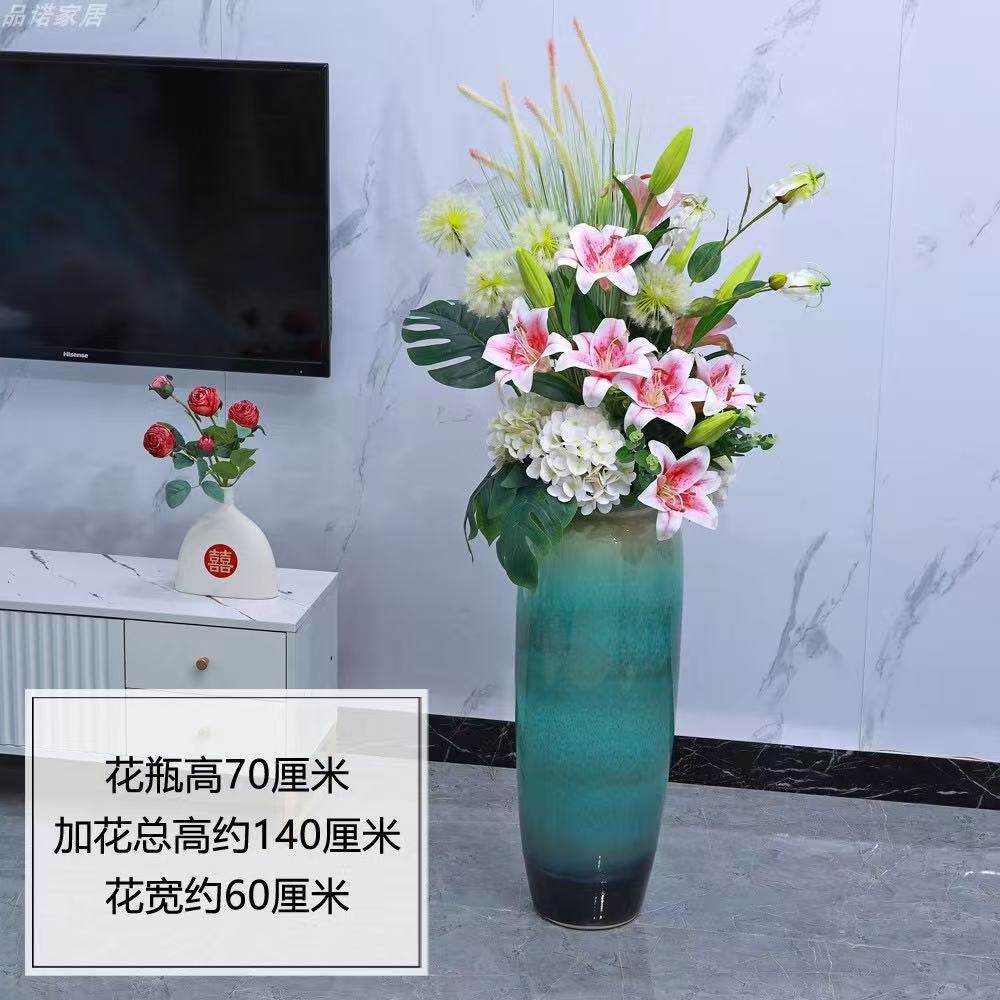 店旋转门花艺装饰摆件落地装饰