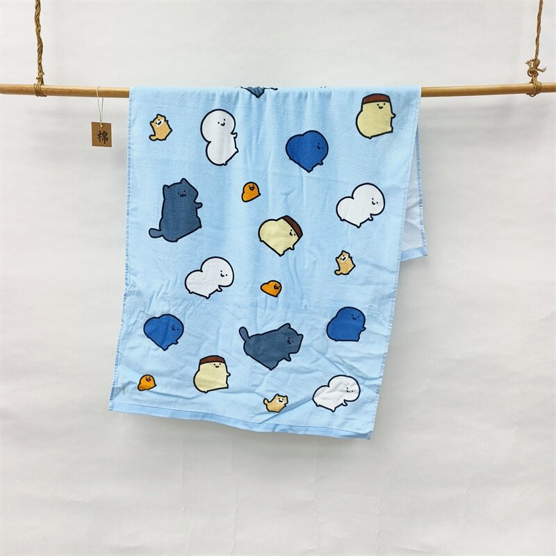 纯棉浴巾可爱卡通儿童洗澡巾吸水柔软全棉割绒线圈成人冲凉大毛巾