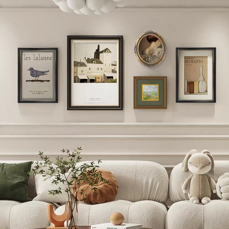 客厅装饰画轻奢高级感沙发背景墙挂画现代简约法式小众组合墙壁画