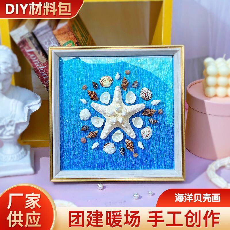 海洋贝壳画DIY相框标本材料包