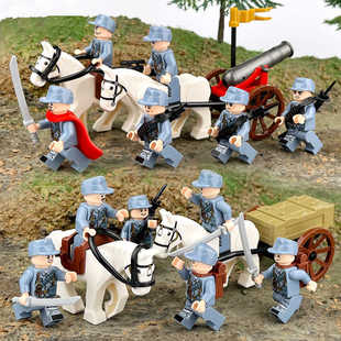 拼装玩具适用于乐高积木军事八路军士兵人仔公仔小人坦克警察男孩