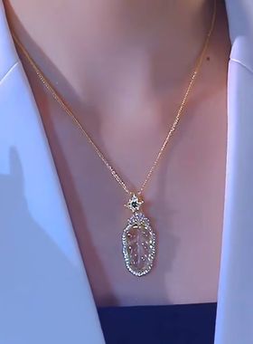 新中式金枝玉叶钛钢项链女