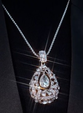 倾城水滴之恋毛衣链女长款秋冬气质高端大气欧美项链2022年新款潮