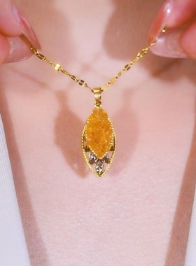 韩国双层郁金香水滴项链女网红爆款小众设计感气质百搭精美项链女