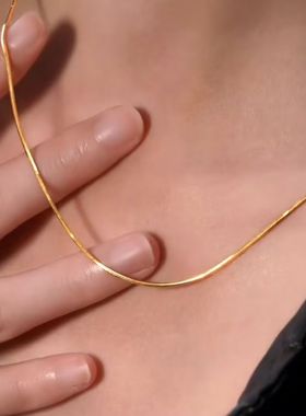 欧美风金色蛇骨链女项链百搭