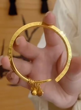 新中式吉言镯子开口手镯女网红爆款小众设计感轻奢百搭精美手镯女