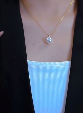 高级感人鱼之泪珍珠项链女爆款轻奢小众设计锁骨链颈链2024新款潮