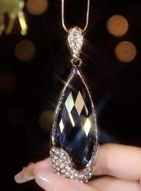 韩式简约长款大水滴毛衣链网红精致时尚百搭项链女挂件2022新款潮