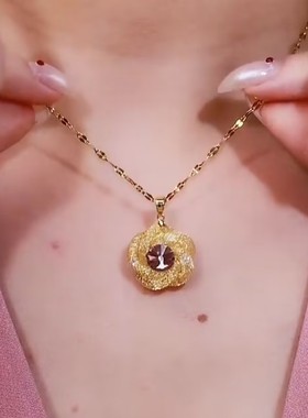 高级感金色缠绕网状项链女网红短款时尚轻奢气质小众设计感项链