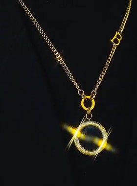 高级感圆牌吊坠毛衣链2022年新款潮复古大牌长款秋冬时尚嘻哈饰品