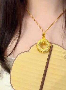 新中式花丝平安扣项链女网红爆款时尚轻奢百搭精美小众设计感项链