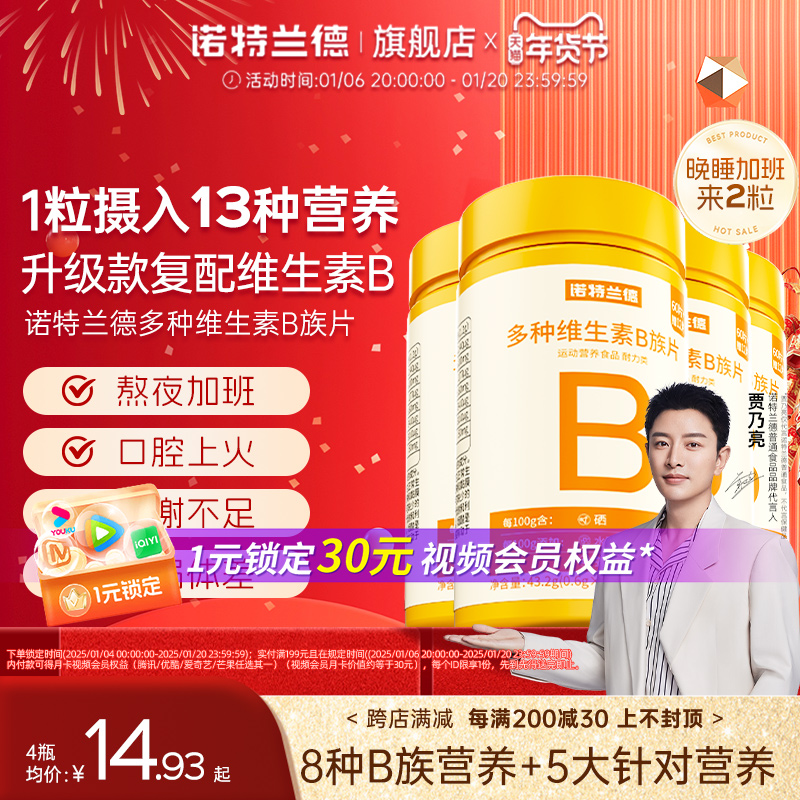 诺特兰德维生素b族复合片男女士多种维生素b2b6b12官方旗舰店正品