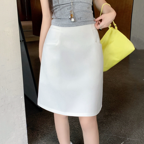 白色OL职业西装半身裙包臂西裙女