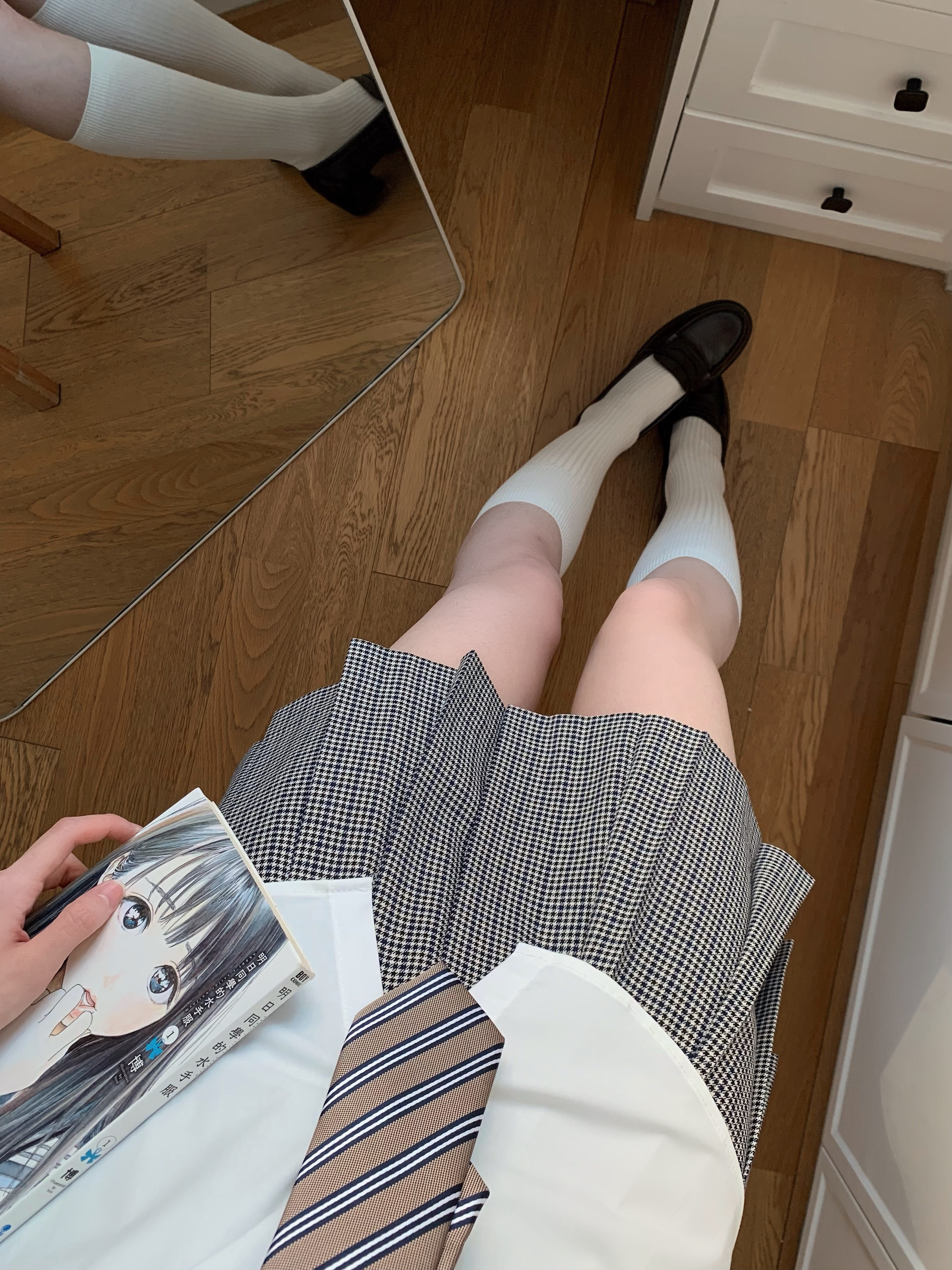 小町jk小鱼卷饼jk千鸟格日系学院风校供感制服裙百褶裙格裙半身裙