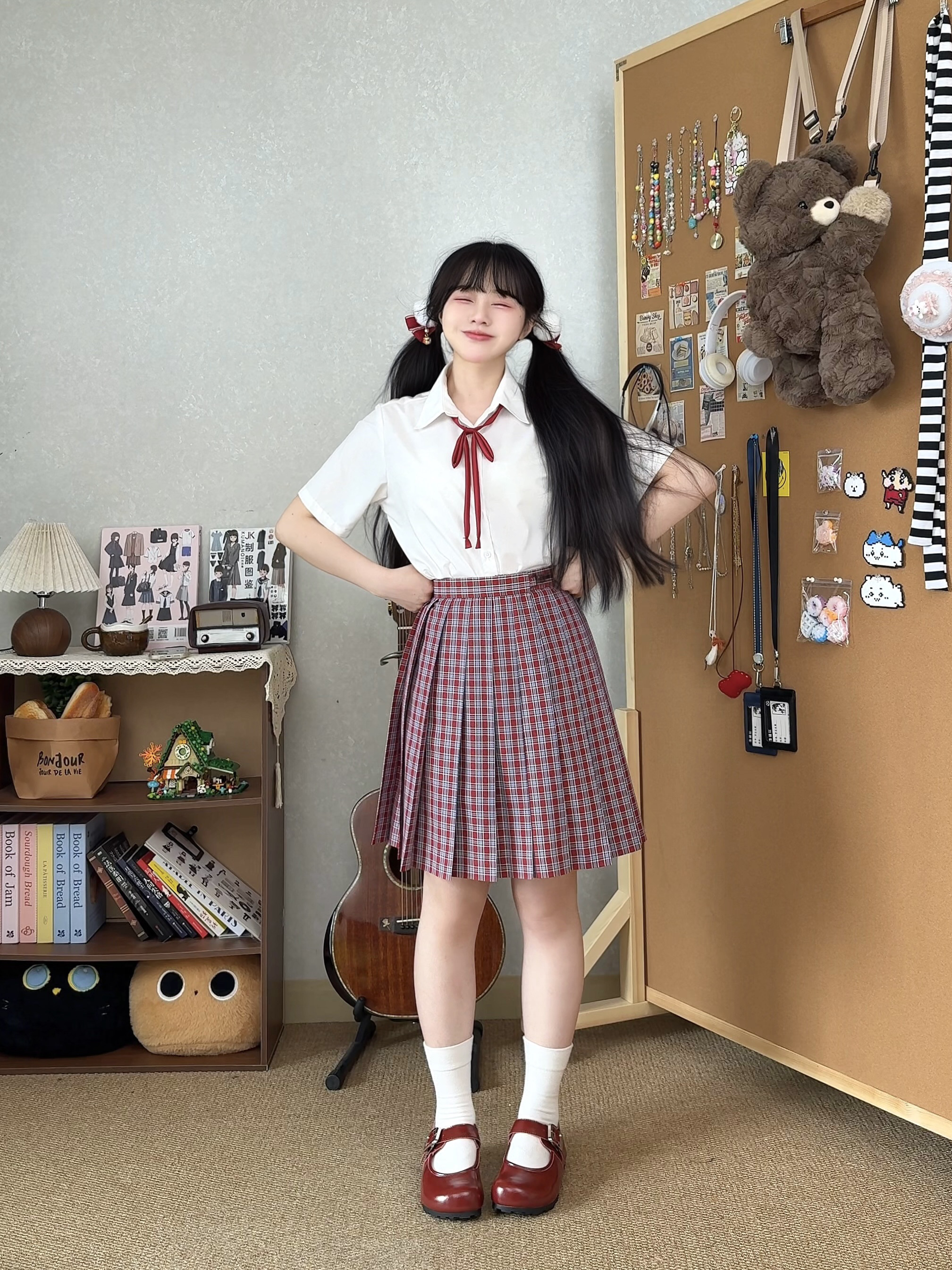 【热恋】jk制服裙原创校供制服裙格裙百褶裙半身裙学院风格裙现货