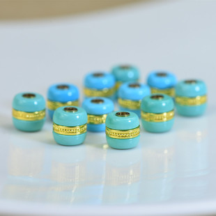 搓金绿松石老型珠湖北原矿错金配珠散珠单珠金刚星月菩提手串配饰