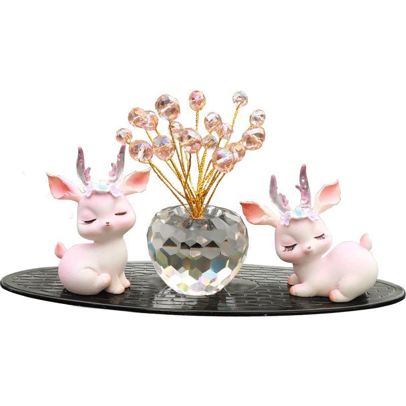 一路平安鹿汽车内新款饰品摆件