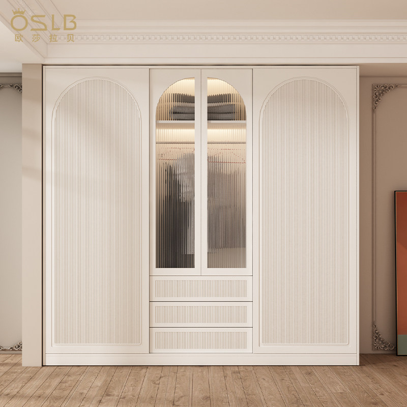 欧莎拉贝法式实木推拉门衣柜
