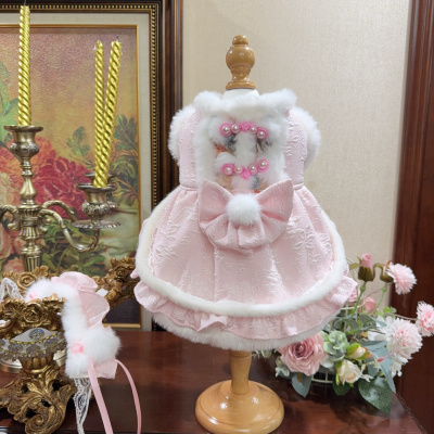 原创宠物狗狗猫咪温柔风衣服秋冬款加厚保暖唐装棉衣泰迪比熊礼服